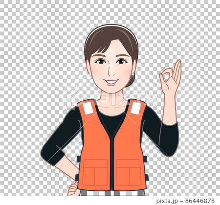 一個穿著救生衣的女人 一個穿著救生衣的女人 86446878