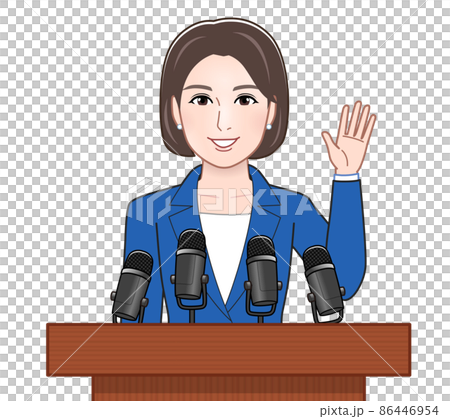スピーチをする女性 86446954