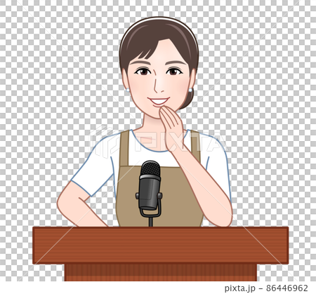 スピーチをする女性 86446962