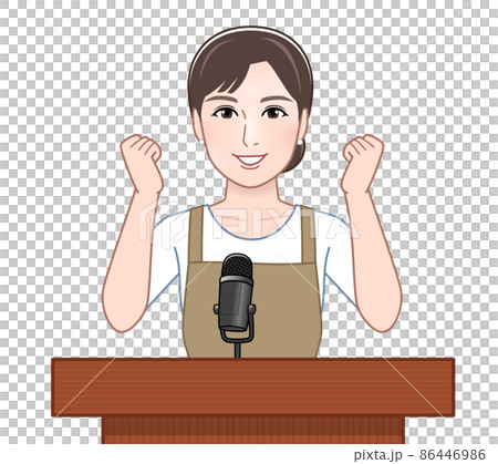 スピーチをする女性 86446986
