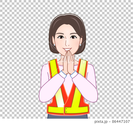 Female wearing a safety vest 86447107