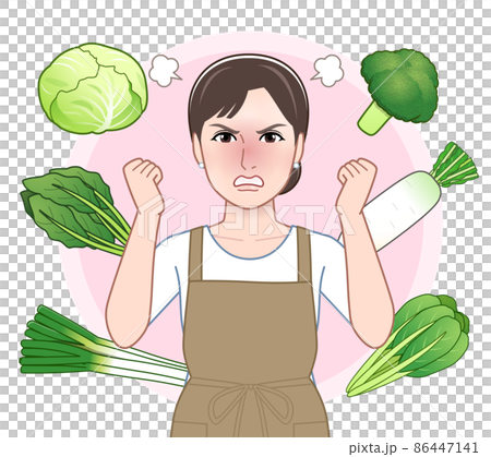 Winter vegetables and female Winter vegetables and female 86447141