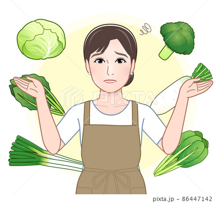 冬野菜と女性 冬野菜と女性 86447142