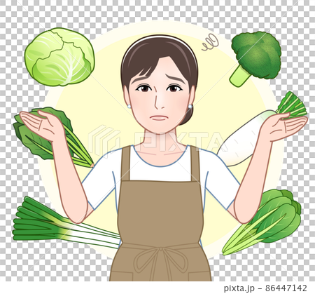 冬野菜と女性 冬野菜と女性 86447142
