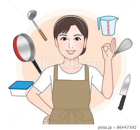 キッチンツールと女性 86447392