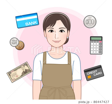 お金や家計と女性 86447427