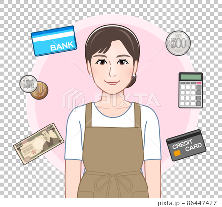 お金や家計と女性 86447427