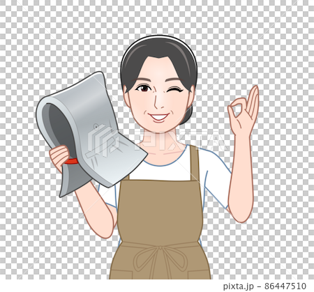 帶防災兜帽的主婦 86447510
