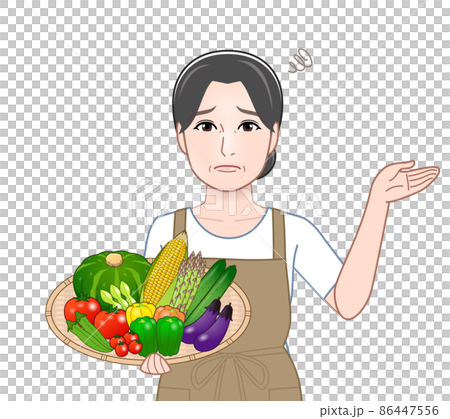 夏季蔬菜的女性 86447556