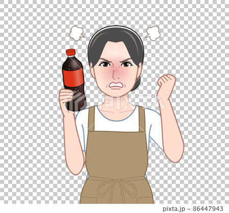 Female with carbonated juice 86447943