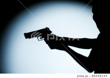 拳銃　シルエット 86448144