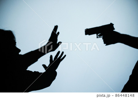 拳銃　シルエット 86448148