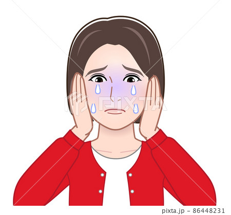 頭を抱えて泣く人 86448231