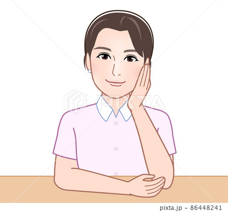 肘をついて考える人のイラストのイラスト素材 肘をついて考える人のイラストのイラスト素材