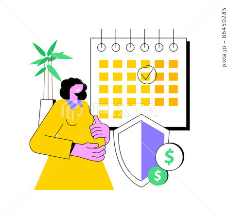 Maternity benefit abstract concept vector illustration. Payment for woman, parental allowance, maternity capital, social security, state support, pregnant worker, wallet abstract metaphor. 86450285