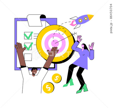 Project closure abstract concept vector illustration. Project closing process, acceptance of deliverables, stakeholder final approval, meet budget and deadline, gather feedback abstract metaphor. 86450704