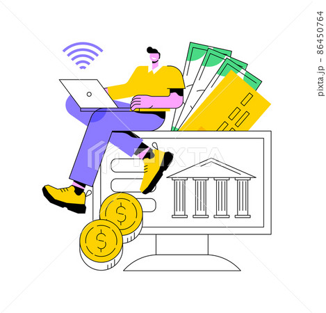 Open banking platform abstract concept vector illustration. Online banking system, digital transformation, open API applications and services development, financial transparency abstract metaphor. 86450764
