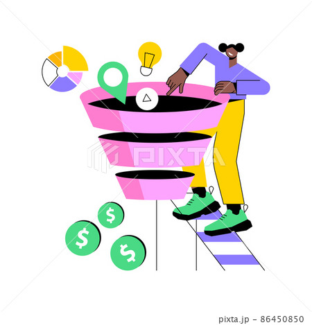 Sales pipeline management abstract concept vector illustration. Pipeline analysis, CRM, representation of sales prospects, customer prospects lifecycle, reaching sales quota abstract metaphor. Sales pipeline management abstract concept vector illustration. Pipeline analysis, CRM, representation of sales prospects, customer prospects lifecycle, reaching sales quota abstract metaphor. 86450850