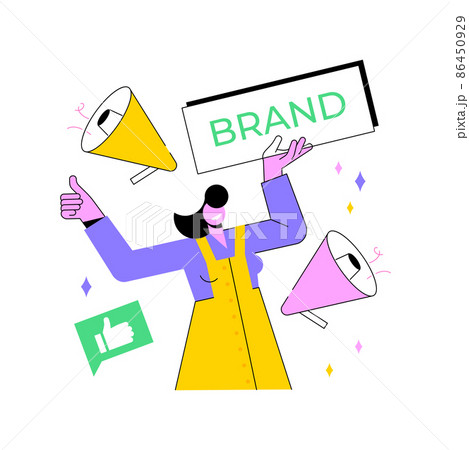 Brand name abstract concept vector illustration. Naming agency, brand identity system, branding service, launching a new product, name generation, creative marketing positioning abstract metaphor. 86450929