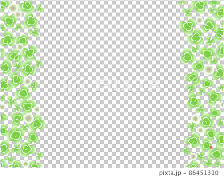 三葉草花葉框④(左右) 三葉草花葉框④(左右) 86451310