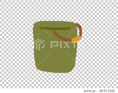 Cute gardening green bucket / hand drawn illustration Cute gardening green bucket / hand drawn illustration 86451682