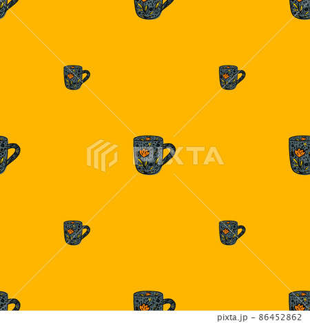 Cute mugs seamless pattern. Background of teatime. 86452862