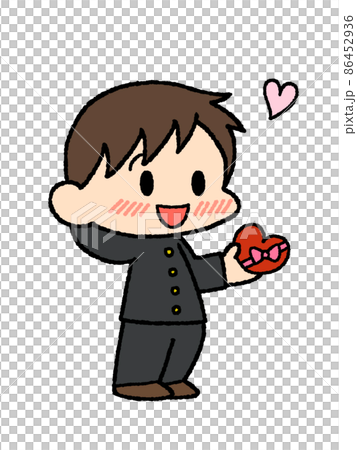 Boy holding valentine's day chocolate Boy holding valentine's day chocolate 86452936