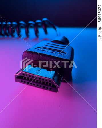 HDMI Cable and plug in a macro shot 86453027