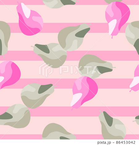 Creative pears seamless pattern. Abstract summer fruit background. 86453042