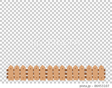 可愛的園藝木柵欄框架/手繪插圖 86453107