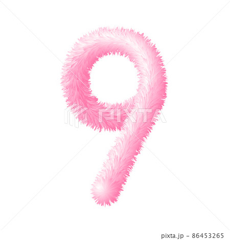 ベクター柔らかいふわふわ数字 86453265