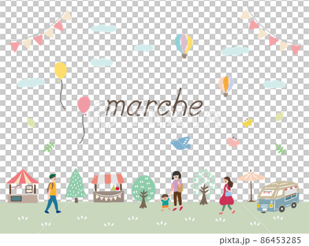 マルシェ　かわいいベクターイラストセット 86453285