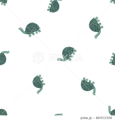L12122021-07Cute turtles seamless pattern. Funny animals ornament. 86453306