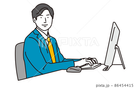 タイピングをするビジネスマン 86454415