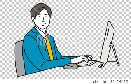 タイピングをするビジネスマン 86454415