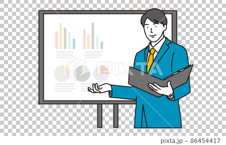 businessman giving a presentation businessman giving a presentation 86454417
