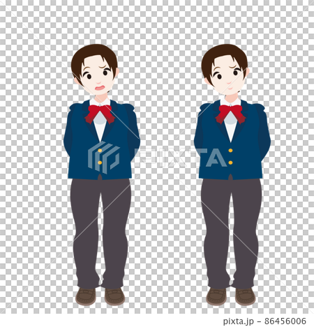 雙臂交叉在背後的西裝外套女學生 86456006