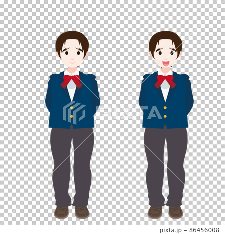 雙臂交叉在背後的西裝外套女學生 86456008