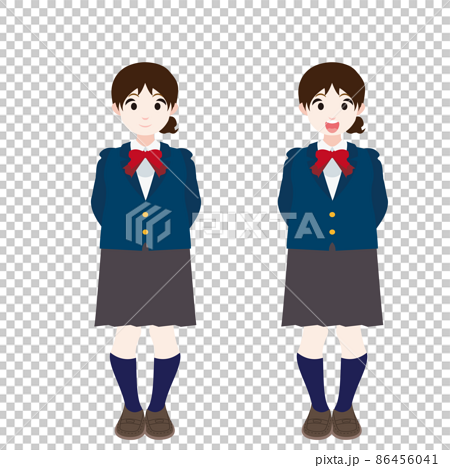 Blazer schoolgirl with arms folded behind - Stock Illustration ...