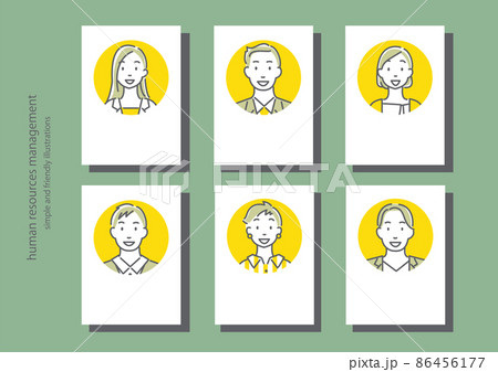 人材選考のイメージ　シンプルでお洒落な線画イラスト 86456177