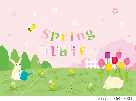 春の風景  スプリングフェア イメージイラスト 86457001