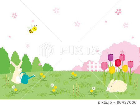 春の風景  背景イラスト 86457006
