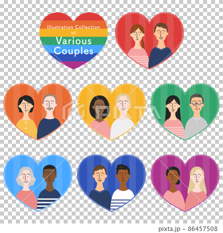 Various styles of couples / couples illustration set 86457508
