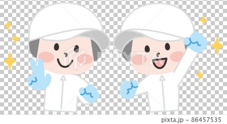 Workers in lab coats Workers in lab coats 86457535