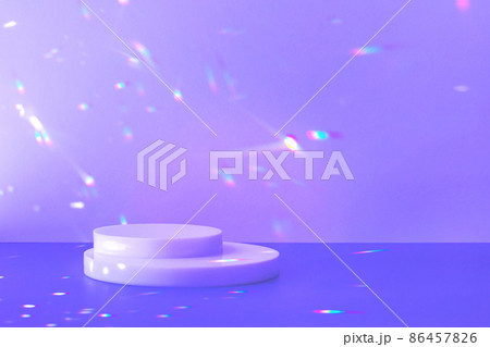 empty scene and circle podium on purple background with crystal light sparkles 86457826
