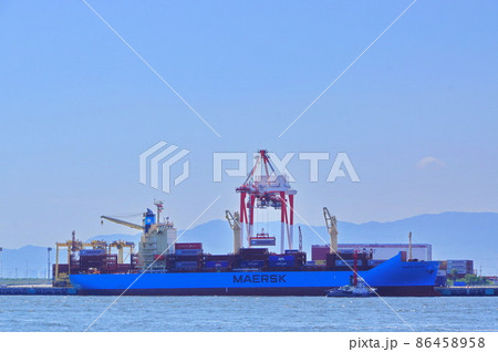 夢洲コンテナターミナルの荷役風景 夢洲コンテナターミナルの荷役風景 86458958