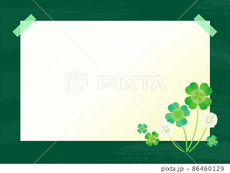 背景素材 黒板 クローバー 春フレーム 背景素材 黒板 クローバー 春フレーム 86460129