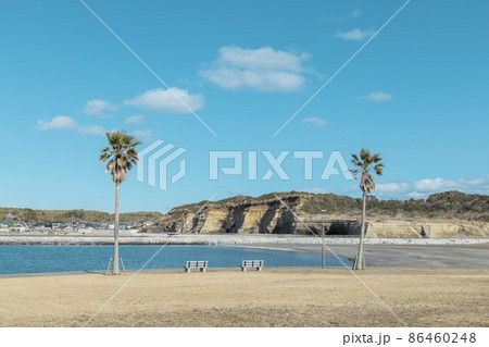 名洗港海浜公園と屏風ヶ浦の風景　銚子市 86460248