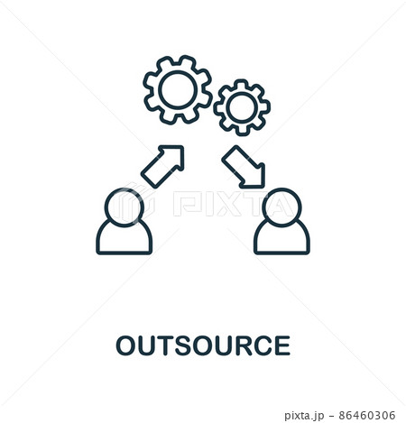 Outsource icon. Line element from project development collection. Linear Outsource icon sign for web design, infographics and more. 86460306