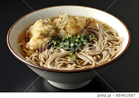 のり塩とり天蕎麦を黒背景で撮影 のり塩とり天蕎麦を黒背景で撮影 86461087